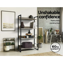 Load image into Gallery viewer, Artiss Book Shelf Display Shelves Corner Wall Wood Metal Stand Hollow Storage
