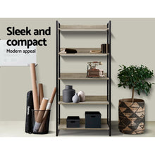 Load image into Gallery viewer, Artiss Bookshelf Wooden Display Shelves Bookcase Shelf Storage Metal Wall Black
