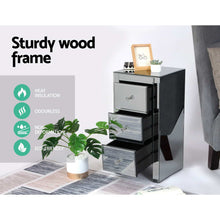 Load image into Gallery viewer, Mirrored Bedside Table - Mirrored Grey 1 PC
