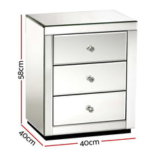 Load image into Gallery viewer, Mirrored Bedside Table - Presia Silver 1 PC
