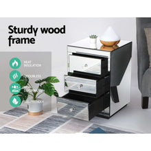 Load image into Gallery viewer, Mirrored Bedside Table - Presia Silver 1 PC
