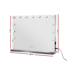 Load image into Gallery viewer, Embellir Hollywood Frameless Makeup Mirror With 15 LED Lighted Vanity Beauty 58cm x 46cm
