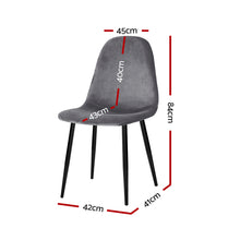 Load image into Gallery viewer, 4 X Artiss Dining Chairs Dark Grey
