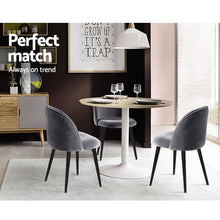 Load image into Gallery viewer, Artiss Set of 2 Velvet Modern Dining Chair - Dark Grey
