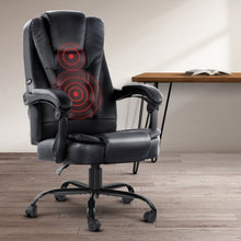 Load image into Gallery viewer, Electric Massage PU Leather Recliner Office Chairs - Black
