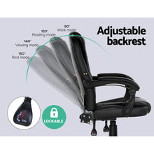 Load image into Gallery viewer, Electric Massage PU Leather Recliner Office Chairs - Black
