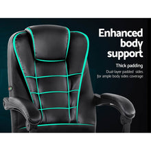 Load image into Gallery viewer, Electric Massage PU Leather Recliner Office Chairs - Black
