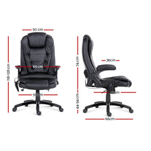 Load image into Gallery viewer, Artiss Massage Office Chair 8 Point PU Leather Office Chair - Black
