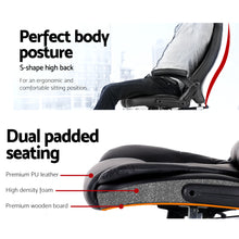 Load image into Gallery viewer, Artiss Massage Office Chair 8 Point PU Leather Office Chair - Black
