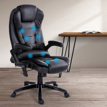 Load image into Gallery viewer, Artiss Massage Office Chair 8 Point PU Leather Office Chair - Black

