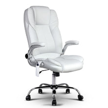 Load image into Gallery viewer, Artiss Massage Office Chair PU Leather 8 Point - White
