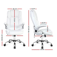 Load image into Gallery viewer, Artiss Massage Office Chair PU Leather 8 Point - White
