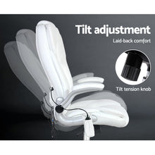 Load image into Gallery viewer, Artiss Massage Office Chair PU Leather 8 Point - White
