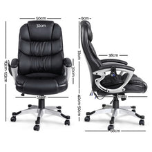 Load image into Gallery viewer, Artiss Massage Offcie Chair 8 Point PU Leather Black
