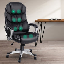Load image into Gallery viewer, Artiss Massage Offcie Chair 8 Point PU Leather Black
