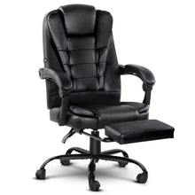 Load image into Gallery viewer, Electric Massage Recliner Office Chair with Seat Footrest - Black
