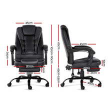 Load image into Gallery viewer, Electric Massage Recliner Office Chair with Seat Footrest - Black
