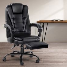 Load image into Gallery viewer, Electric Massage Recliner Office Chair with Seat Footrest - Black
