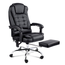 Load image into Gallery viewer, Artiss Massage Office Chair 8 Point Footrest Black
