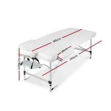 Load image into Gallery viewer, Zenses 75cm Wide Portable 2 Fold Aluminium Massage Table - White
