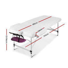 Load image into Gallery viewer, Zenses 3 Fold Portable 75cm Wide  Aluminium Massage Table - Purple
