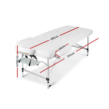 Load image into Gallery viewer, Zenses Portable 75cm wide 3 Fold Portable Aluminium Massage Table - White

