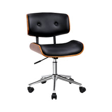 Load image into Gallery viewer, Artiss Wooden Office Chair Black Leather
