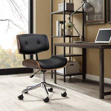 Load image into Gallery viewer, Artiss Wooden Office Chair Black Leather
