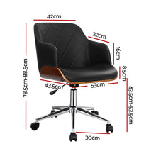 Load image into Gallery viewer, Artiss Wooden Office Chair Computer PU Leather Desk Chairs Executive Black Wood
