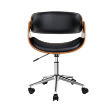 Load image into Gallery viewer, Artiss Office Chair Wooden and Leather Black
