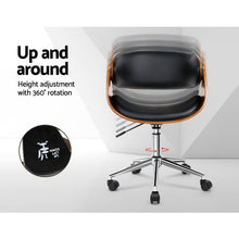 Load image into Gallery viewer, Artiss Office Chair Wooden and Leather Black

