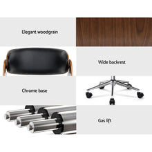 Load image into Gallery viewer, Artiss Office Chair Wooden and Leather Black

