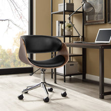 Load image into Gallery viewer, Artiss Office Chair Wooden and Leather Black
