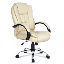 Load image into Gallery viewer, Executive PU Leather Office Desk Computer Chair - Beige
