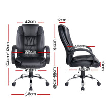 Load image into Gallery viewer, Artiss Office Chair Gaming Computer Chairs Executive PU Leather Seating Black
