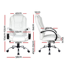 Load image into Gallery viewer, Artiss Office Chair Gaming Computer Chairs Executive PU Leather Seating White

