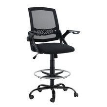 Load image into Gallery viewer, Artiss Office Chair Veer Drafting Stool Mesh Chairs Flip Up Armrest Black
