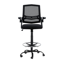 Load image into Gallery viewer, Artiss Office Chair Veer Drafting Stool Mesh Chairs Flip Up Armrest Black
