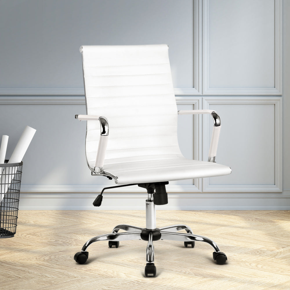 Mid Back Gaming Office Chair - White