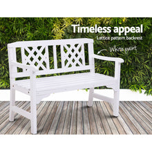 Load image into Gallery viewer, Wooden 2 Seater Garden Bench - White
