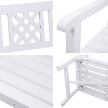 Load image into Gallery viewer, Sturdy and durable Wooden 3 Seater Garden Bench - White
