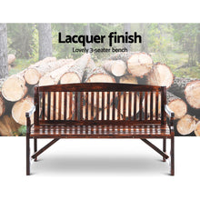 Load image into Gallery viewer, Handcrafted Wooden 3 Seater Garden Bench - Charcoal Fir Wood

