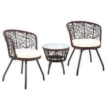 Load image into Gallery viewer, Gardeon Outdoor Patio Chair and Table - Brown
