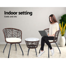 Load image into Gallery viewer, Gardeon Outdoor Patio Chair and Table - Brown
