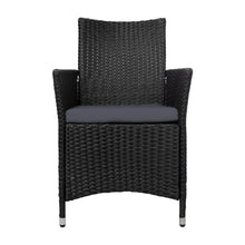 Load image into Gallery viewer, Set of 2 Outdoor Bistro Set Chairs Patio Furniture Dining Wicker Garden Cushion Gardeon
