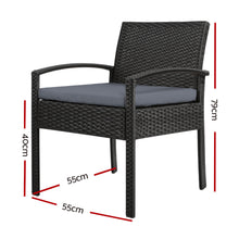 Load image into Gallery viewer, Gardeon 2PC Outdoor Dining Chairs Patio Furniture Rattan Lounge Chair Cushion Felix
