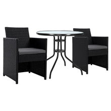 Load image into Gallery viewer, Gardeon Patio Furniture Dining Chairs Table Patio Setting Bistro Set Wicker Tea Coffee Cafe Bar Set
