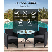Load image into Gallery viewer, Gardeon Patio Furniture Dining Chairs Table Patio Setting Bistro Set Wicker Tea Coffee Cafe Bar Set
