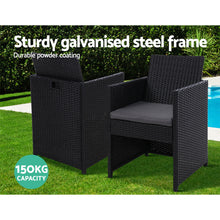 Load image into Gallery viewer, Gardeon Patio Furniture Dining Chairs Table Patio Setting Bistro Set Wicker Tea Coffee Cafe Bar Set
