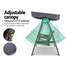 Load image into Gallery viewer, 2 Seater Wooden Garden Canopy Swing Chair - Charcoal
